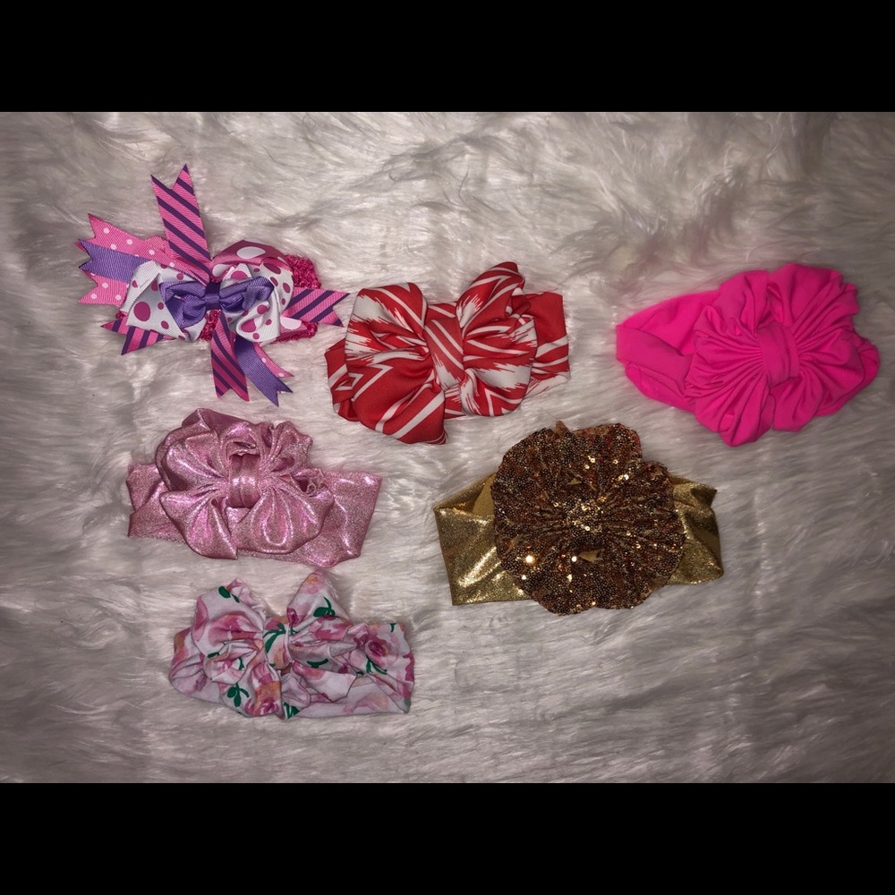 6 piece large bow headbands